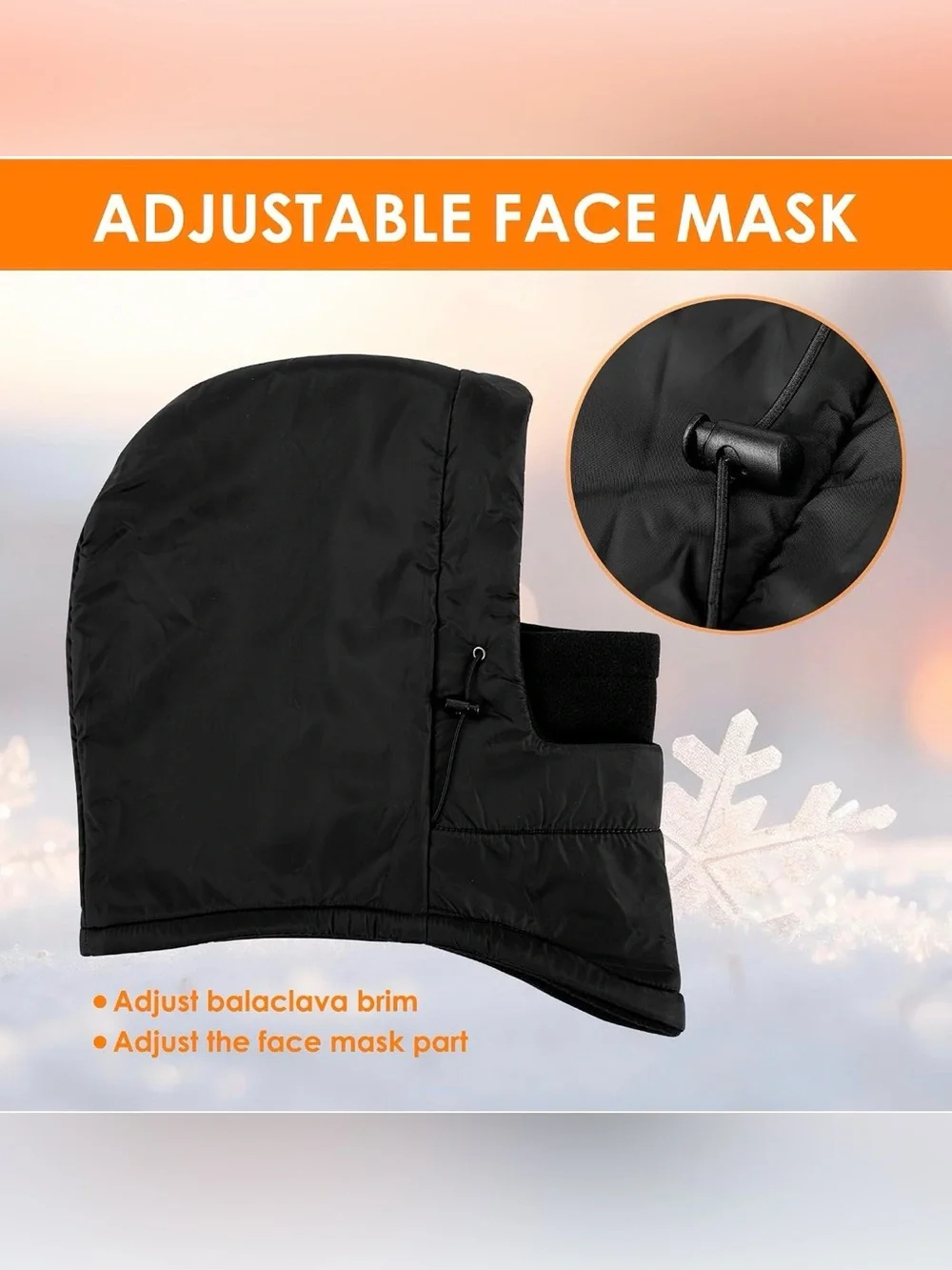 Men's Black Insulated Face Mask Balaclava - Brand